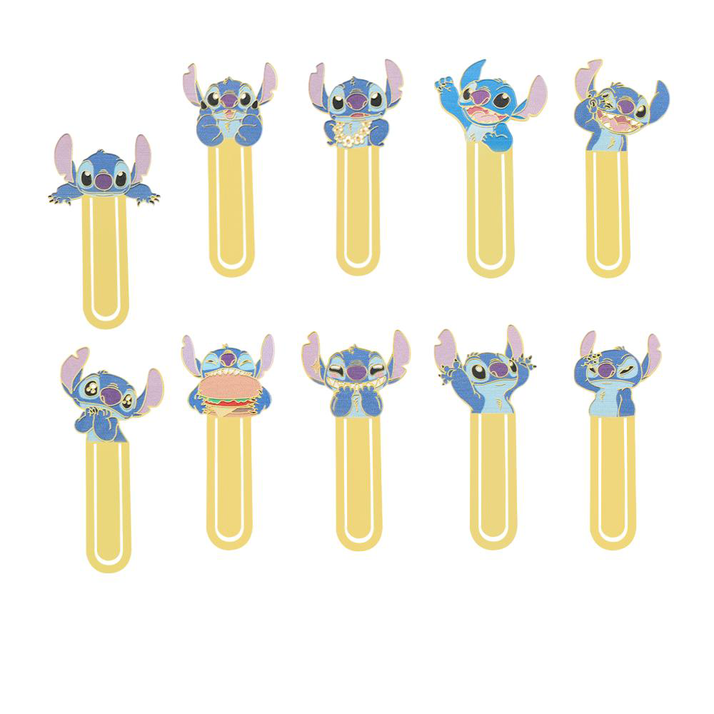 Small Book Clip Creative Student Stationery Wholesale Cartoon Stitch Little Monster Stainless Steel Brass Metal Bookmark