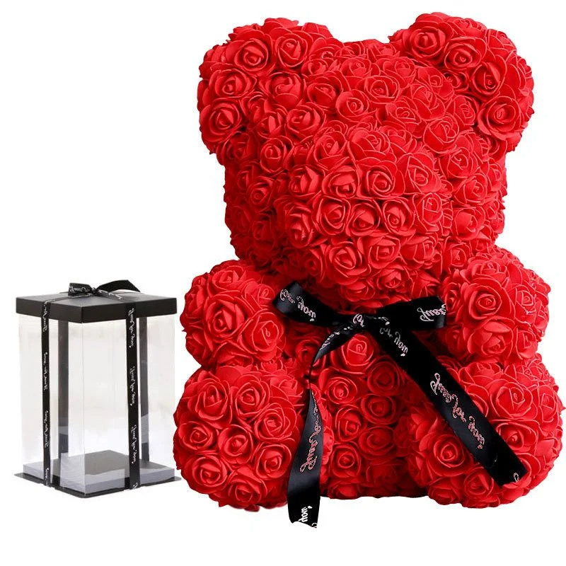 Hot Sale Customize Valentines Day Gift Forever Eternal Mothers Day Gifts Rose Teddy Bear With Gift Box