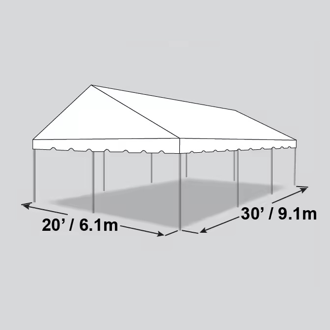 White Outdoor Canopy Garden Gable Frame Tent Party Event Wedding Tents For Events 20 ft x 30 ft (6 m x 9 m)