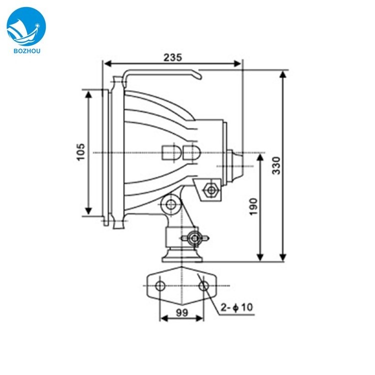 100W 200W  Aluminum Marine Waterproof Spot Light for Middle Small Ship TG8