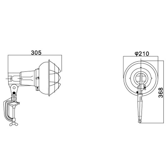 300W E39 Steel Marine Screw-Clamp Spot Light For Boat 791804