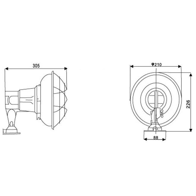 791802 marine  Flanged-base deck boat port dock station spotlights