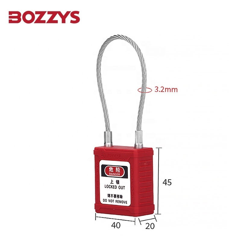 Keyed Alike Compact Cable Padlocks with 150MM Stainless Steel Cable for Overhaul of Industrial Equipment