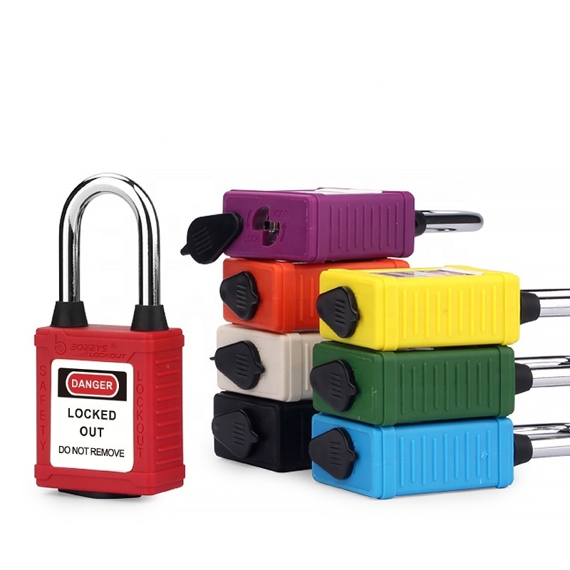 BOZZYS 6MM Hardened Steel Shackle Loto Padlocks With Dust-proof Base and Master Key for Industrial Lockout-Tagou