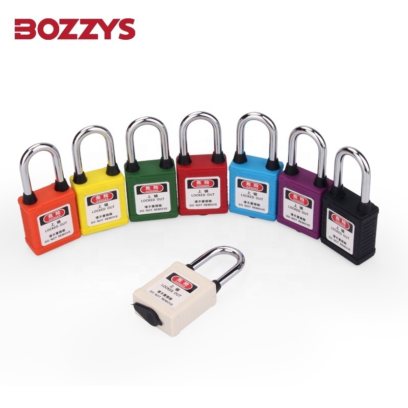 BOZZYS 6MM Hardened Steel Shackle Loto Padlocks With Dust-proof Base and Master Key for Industrial Lockout-Tagou