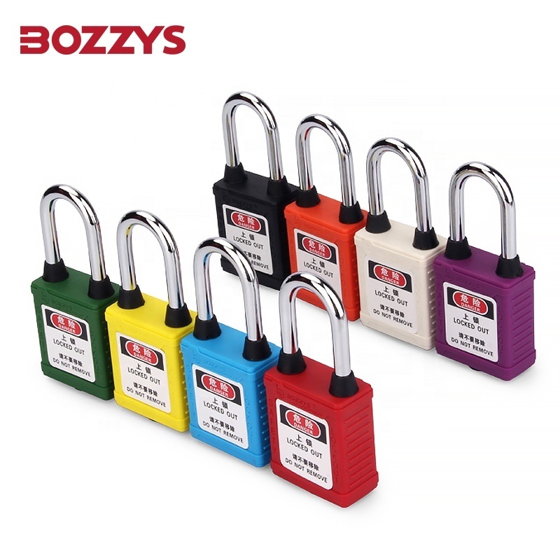 BOZZYS 6MM Hardened Steel Shackle Loto Padlocks With Dust-proof Base and Master Key for Industrial Lockout-Tagou