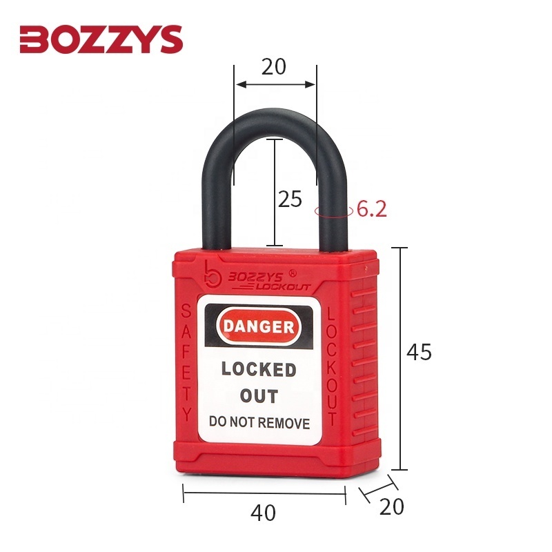 25MM Nylon Shackle Keyed Alike Insulated Safety Lockout Padlock with Master Key for Electrical Insulation Lockout/Tagout