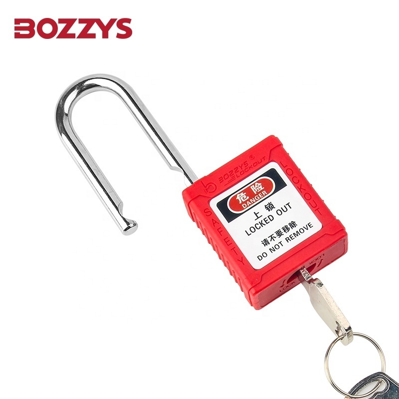 BOZZYS High Quality 6.2mm Dia Steel Shackle Safety Padlock With Master Key for Industrial Lockout Management