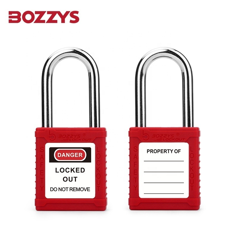 BOZZYS High Quality 6.2mm Dia Steel Shackle Safety Padlock With Master Key for Industrial Lockout Management