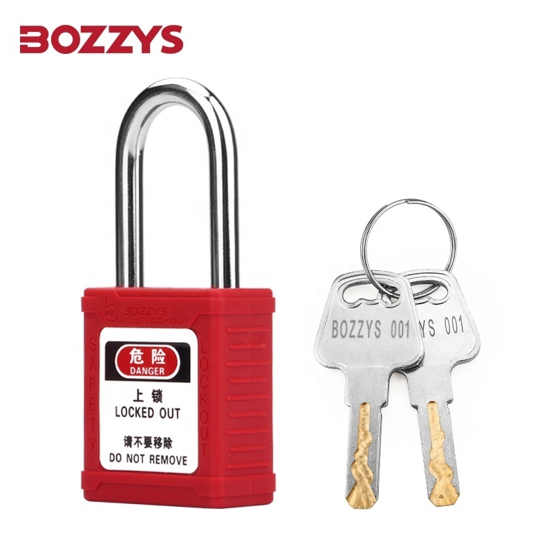 BOZZYS High Quality 6.2mm Dia Steel Shackle Safety Padlock With Master Key for Industrial Lockout Management