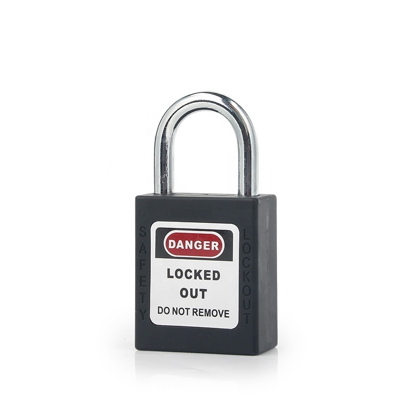 Black Master Key Padlock with 25*6.2mm Steel Shackle Suitable for Lockout and tagout of Plumbing Equipment