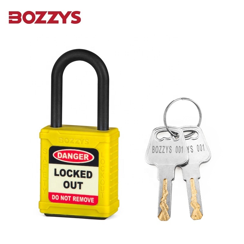 Sliding Cover Dust Proof Type Red Nylon Lock Body Safety Padlock 38mm for Industrial Overhaul to Prevent accidental Operation