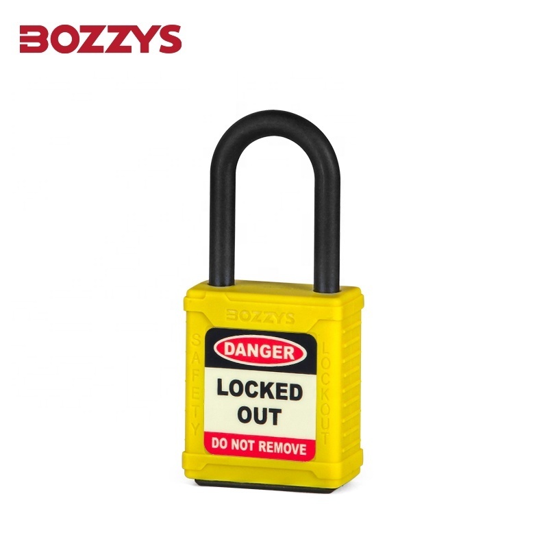 Sliding Cover Dust Proof Type Red Nylon Lock Body Safety Padlock 38mm for Industrial Overhaul to Prevent accidental Operation