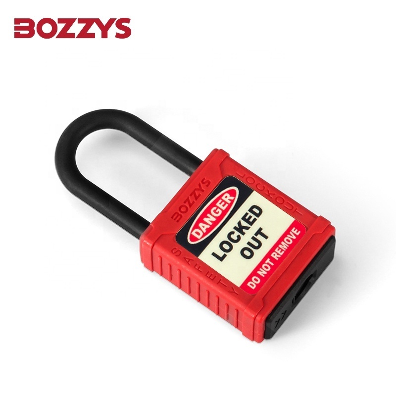 6.2*38MM Nylon Shackle and Nylon Lock body Safety Padlock With Keyed Alike For Lockout of Industrial Electrical Equipment