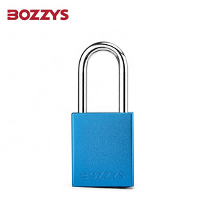 BOZZYS Blue Anti-UV Bright Anodized Aluminum Padlock with 6.2*38mm Hardened Steel Shackle Suitable For lndustria Lockout-Tagout