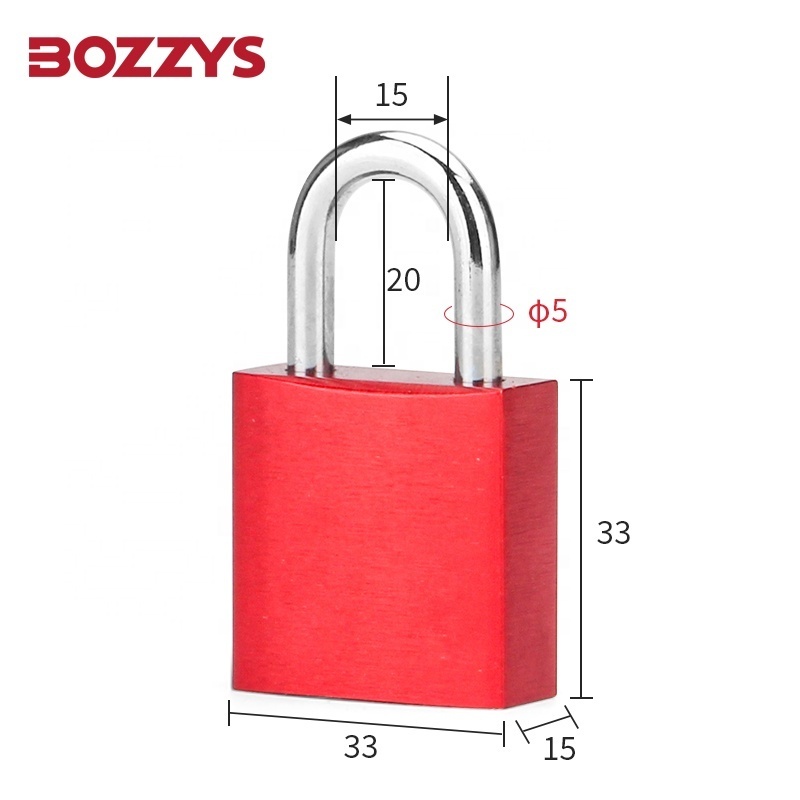 20mm Stainless Steel Shackle Custom Colorful Solid Aluminum Safety Padlocks with Master Key for Industrial Lockout-tagout