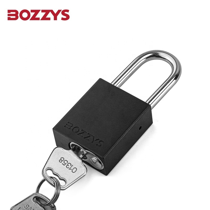 Anti-UV Bright Anodized Aluminum Padlock with 6.2*38mm Hardened Steel Shackle For lndustria Lockout-Tagout