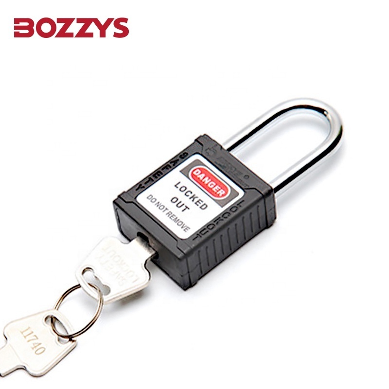 Keyed Alike 38MM Safety Padlocks with Custom laser coding and label for Industrial lockout-tagout use on conductive areas