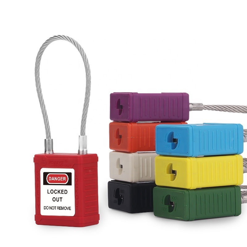 Keyed Alike Compact Cable Padlocks with 150MM Stainless Steel Cable for Overhaul of Industrial Equipment