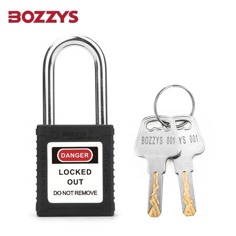 Keyed Alike 38MM Safety Padlocks with Custom laser coding and label for Industrial lockout-tagout use on conductive areas