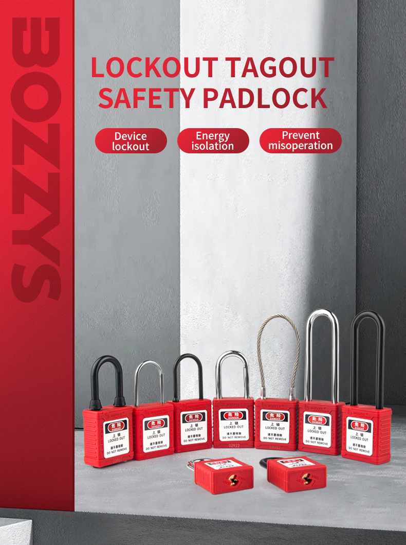 BOZZYS Zenex Composite Non-conductive Nylon Loto Safety Lockout Padlocks with Master Key for Lockout Tagout