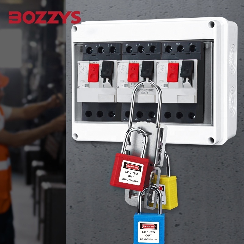 BOZZYS Industrial Safety Lockout Hasp Devices with padlocks hole for Overhaul of Industrial Equipment to Prevent Misuse