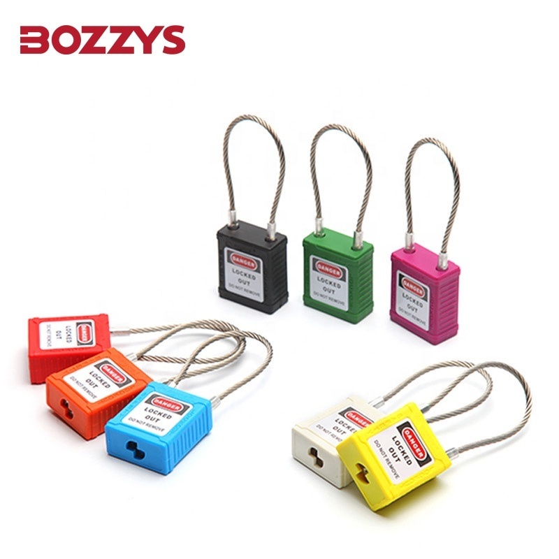 Keyed Alike Compact Cable Padlocks with 150MM Stainless Steel Cable for Overhaul of Industrial Equipment