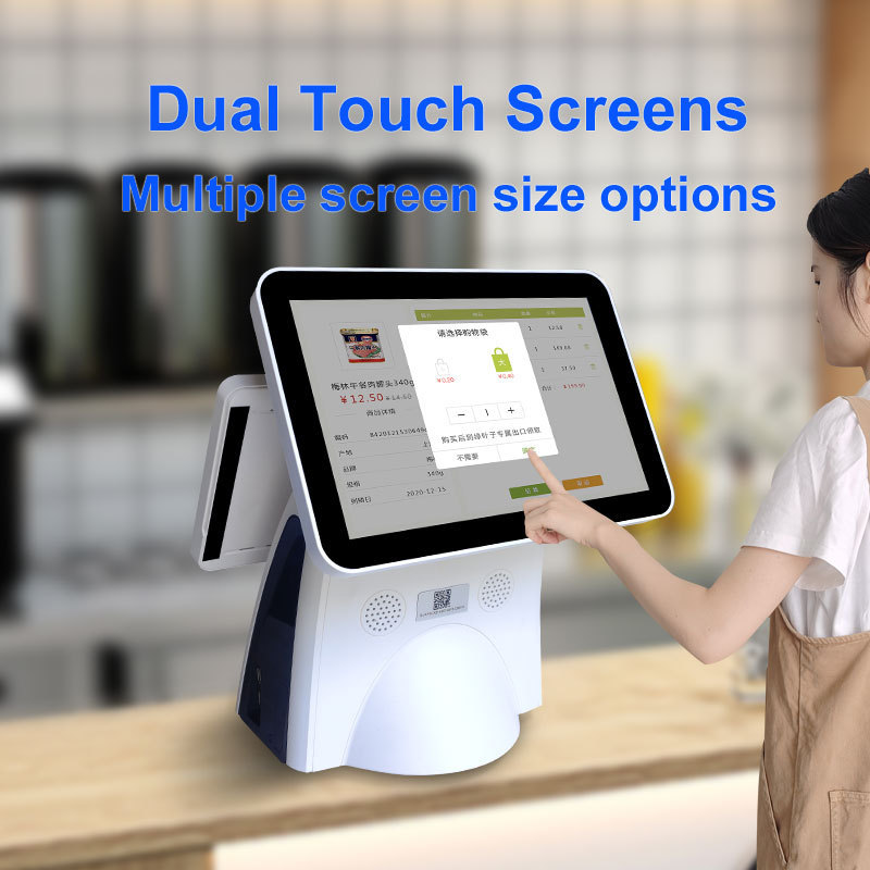 OEM ODM Market Restaurant Retail Cash Register Touchscreen All In One POS Systems Machine With Dual Screen System