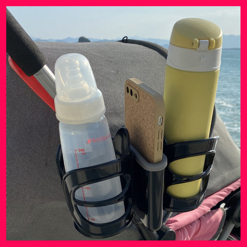 Stroller Cup Holder Pram Bottle Coffee Drink Wine Beach Double Cup Holder for Chair Desk Outdoor  Sand Camping Sun Umbrella Tube