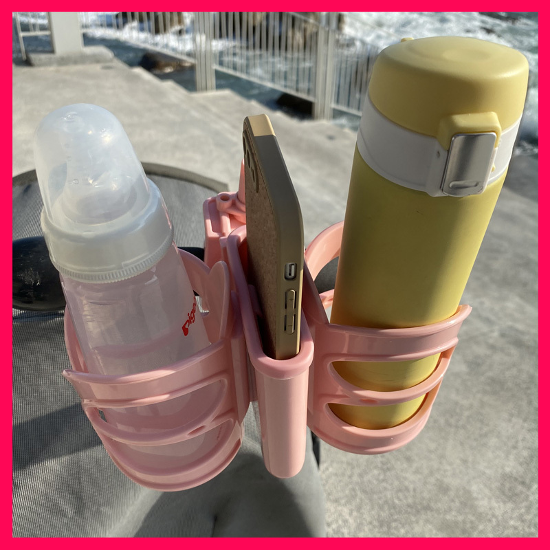 Stroller Cup Holder Pram Bottle Coffee Drink Wine Beach Double Cup Holder for Chair Desk Outdoor  Sand Camping Sun Umbrella Tube