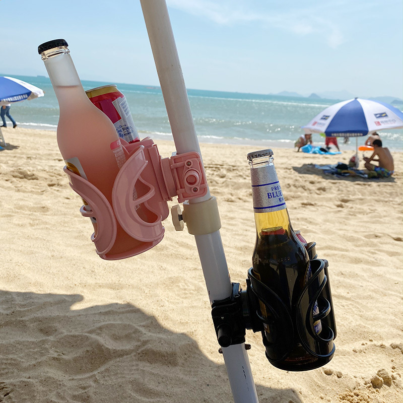 Beach Cup Holder Outdoor Sand Sun Umbrella Tube Holder With Mobile Phone Slot Car Wheelchair Chair Coffee Tea Drink Cup Holder