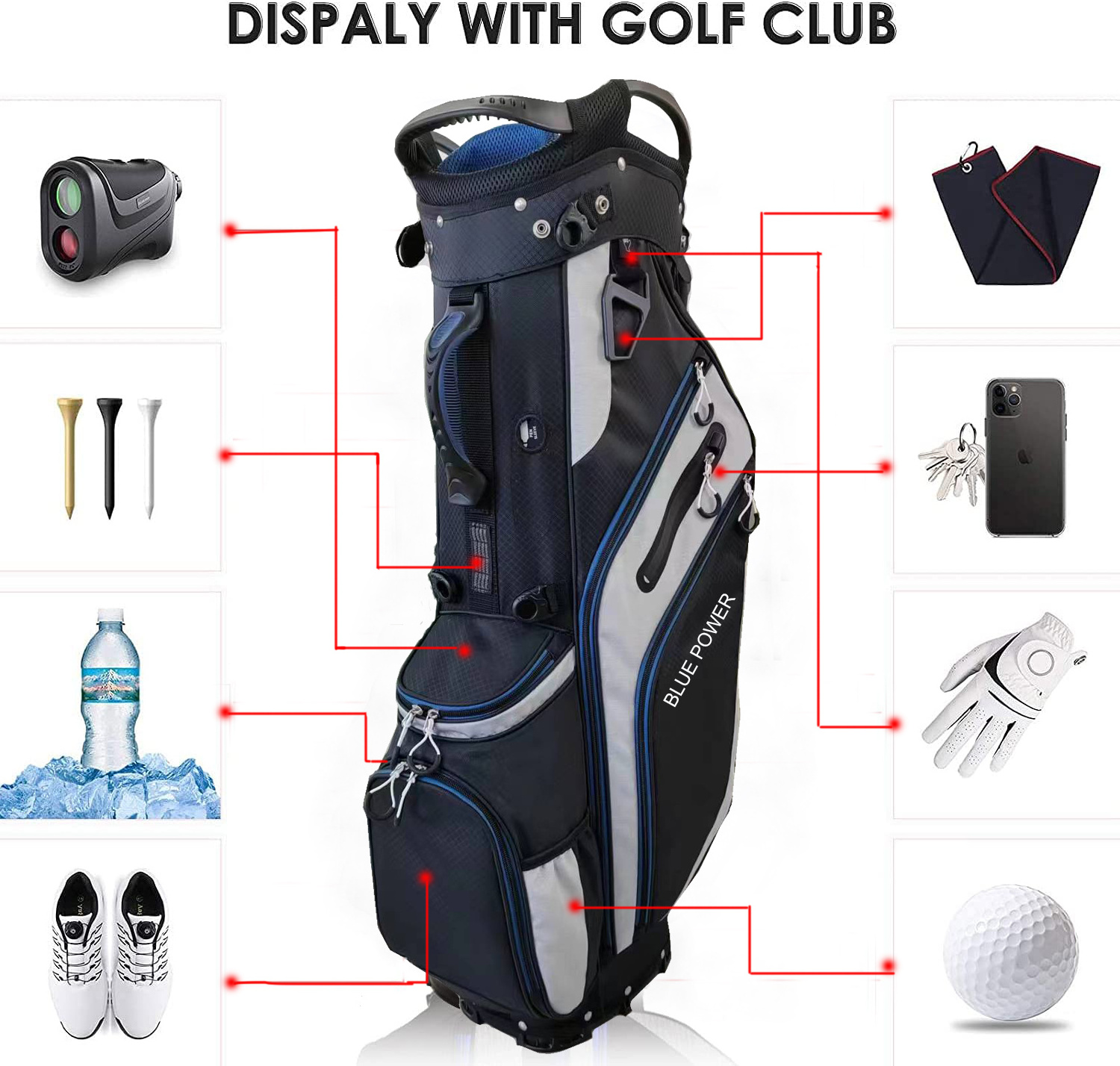 New Style Sports Golf Bag with stand Customize OEM Logo Color Weight Material All Accepted golf stand bag