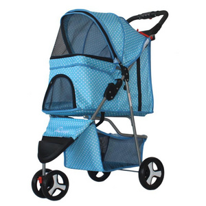 Newly Design 3 Wheel Pet Jogger Stroller Pet Trolleys Travel Carrier Carriage Pet Stroller Cat / Dog Easy Walk Folding 6kg