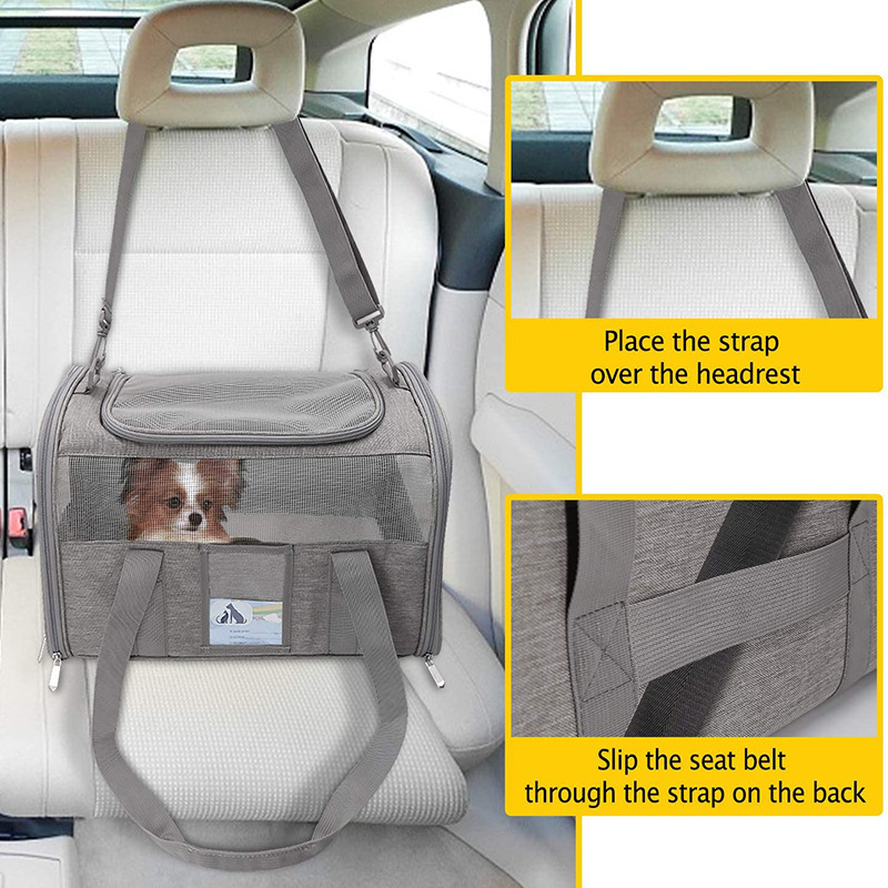 Airline Approved Pet Carrier Bag Cat Travel Bag In Vehicle Pet Kennel In Car Dog Car Seat Box Small Animal Cage For Travel