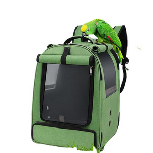 Custom Lightweight  Bird Parrot Travel Walking Carriers Bag Cage  Outdoor Mesh Large Pet Carrier  Foldable Travel Backpack