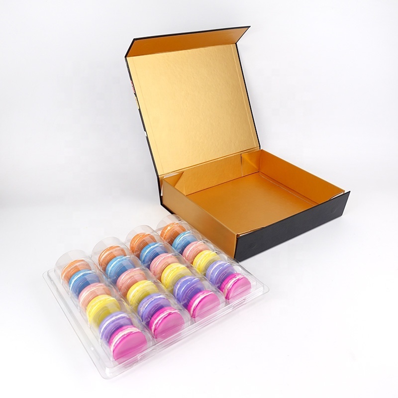 Custom Luxury Rigid Magnet Closure Gift Packaging Box 24 Macarons Chocolate Magnetic Folding Cardboard Boxes