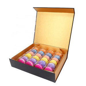 Custom Luxury Rigid Magnet Closure Gift Packaging Box 24 Macarons Chocolate Magnetic Folding Cardboard Boxes