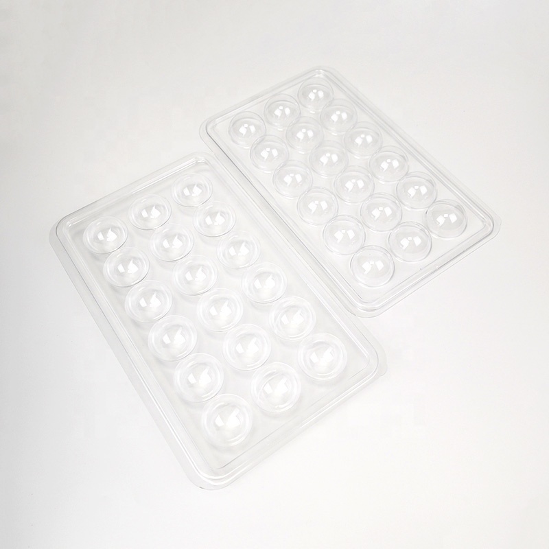 18 custom truffle chocolate candy clear spherical plastic clamshell blister packaging tray box