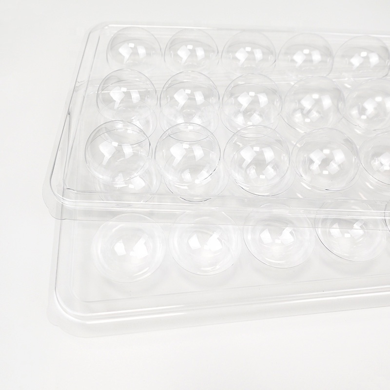 18 custom truffle chocolate candy clear spherical plastic clamshell blister packaging tray box