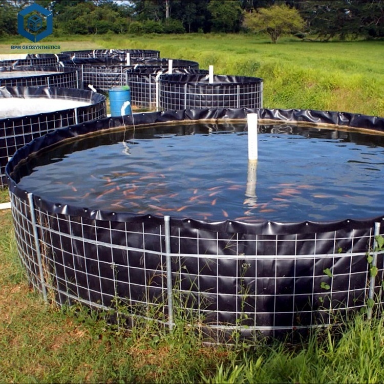 0.5mm 0.75mm HDPE Geomembrane Fish Farm Pond Liner 1mm 1.5mm Circular Fish Farm Plastic Water Tanks Liner for Aquaculture