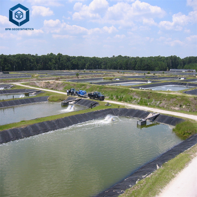 500 micron Black HDPE Geo Membranes Fish Farm Pond Liner and Geomembrane glue