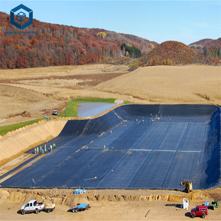 1.5mm Geomembrane Roll Ground Cover Black Plastic Pond Liner for Mining Project