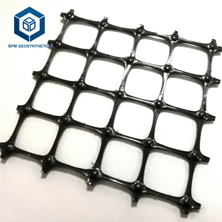 800-100KN Polyester Geogrid PET Uniaxial Geogrid with PVC Coating for Slope Protection Railway Road Construction