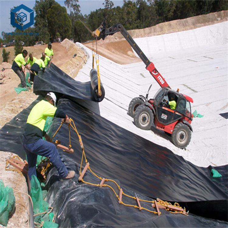 1.5mm Geomembrane Roll Ground Cover Black Plastic Pond Liner for Mining Project