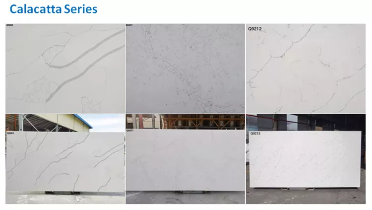 Vietnam quartz slabs for US market Carrara white marble look quartz slab artifical marble stone slabs