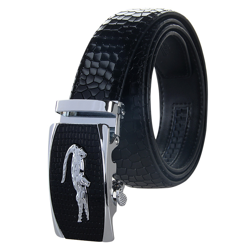 Crocodile Pattern Wholesale Automatic Buckle Men Genuine Leather Belt