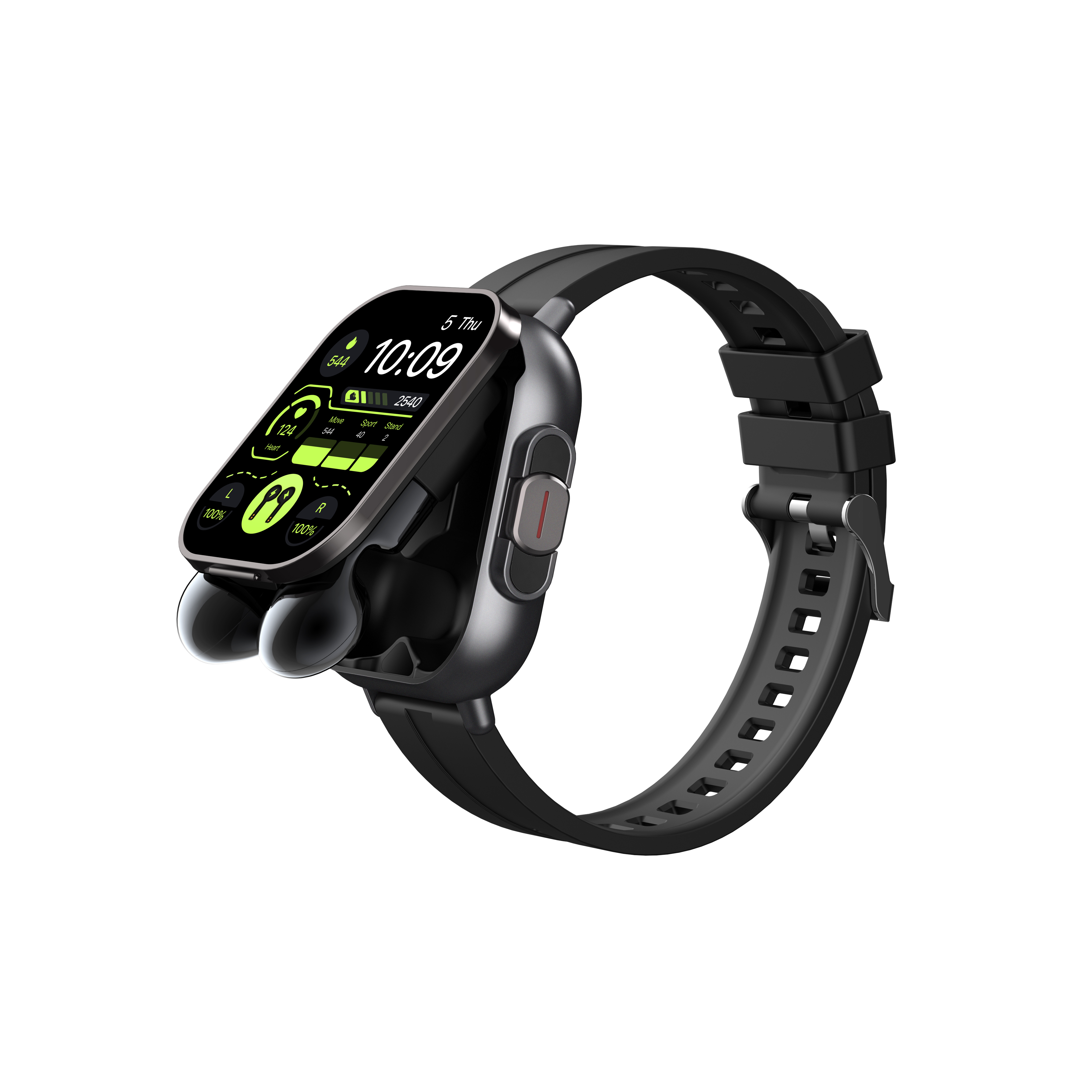 D8 Revolutionary Smartwatch with Built-In Bluetooth Earbuds and Charging Dock Smartwatch