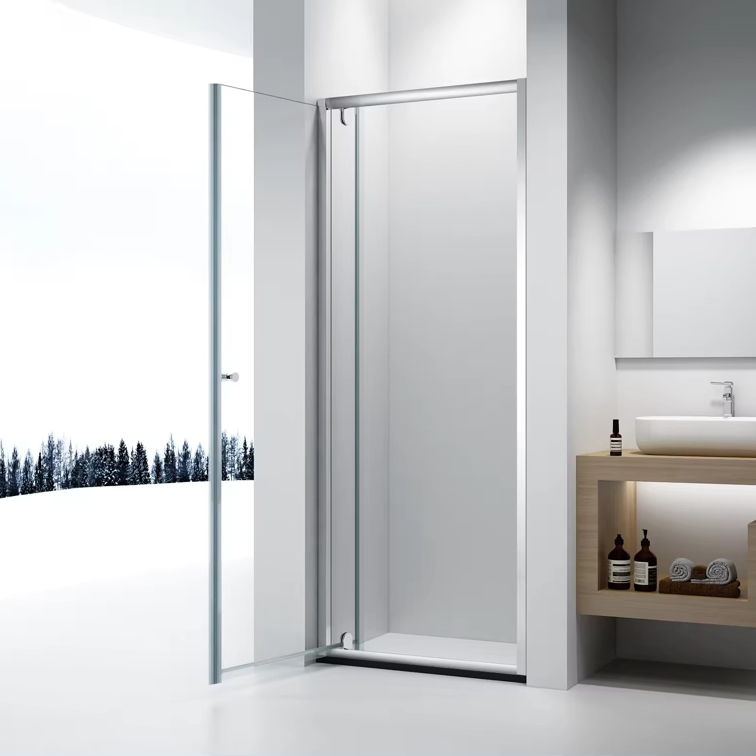 small size shower door between two walls one way swing hinges shower door hinged shower glass door