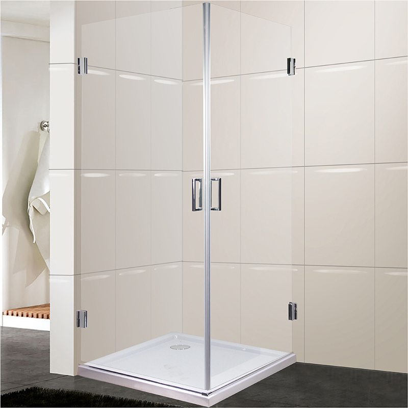 double door shower enclosure 2 sided glass frameless shower door kits glass hinged shower door