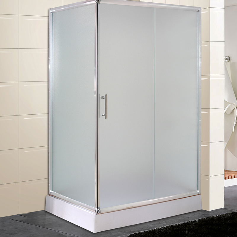 chrome modern kits two sided glass framed corner compact sliding door frosted shower stall enclosure